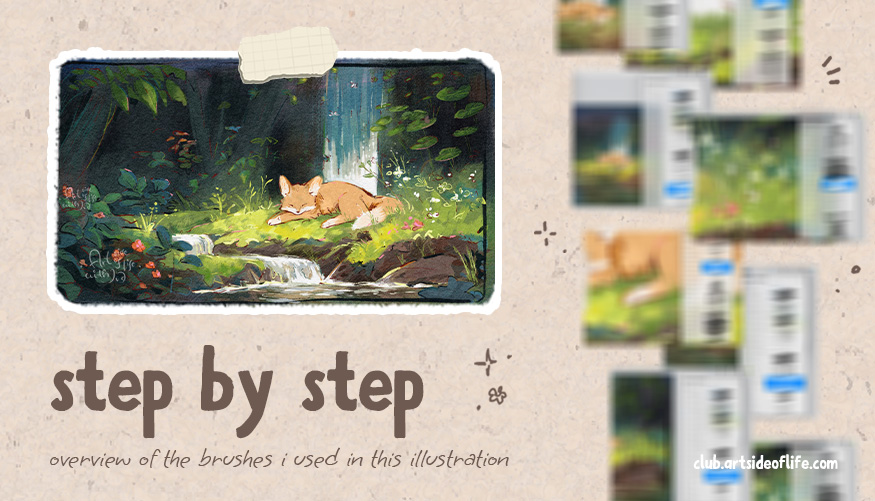 sleeping fox illustration